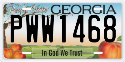 GA license plate PWW1468