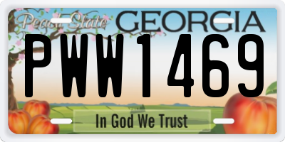 GA license plate PWW1469