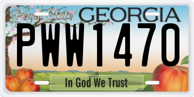 GA license plate PWW1470