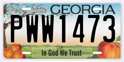 GA license plate PWW1473