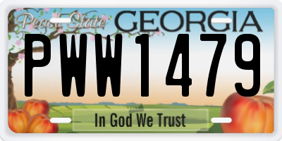 GA license plate PWW1479