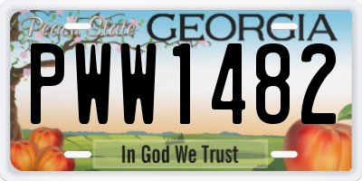 GA license plate PWW1482
