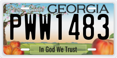GA license plate PWW1483