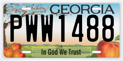 GA license plate PWW1488