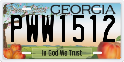 GA license plate PWW1512