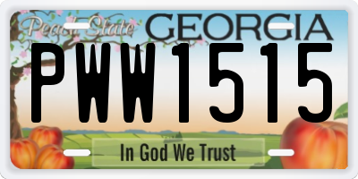 GA license plate PWW1515