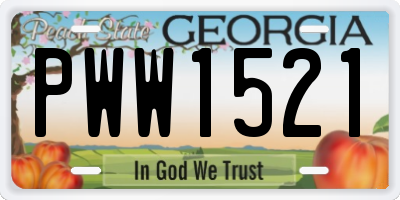 GA license plate PWW1521