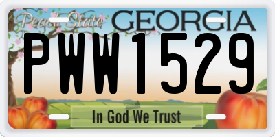 GA license plate PWW1529