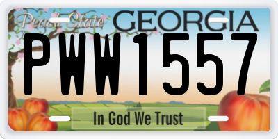 GA license plate PWW1557