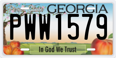 GA license plate PWW1579