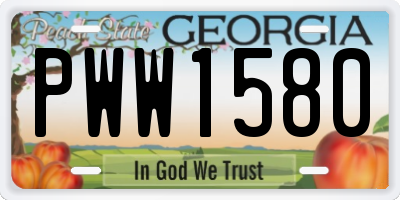 GA license plate PWW1580