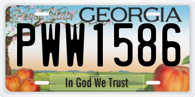 GA license plate PWW1586