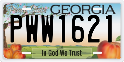 GA license plate PWW1621