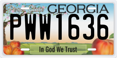 GA license plate PWW1636