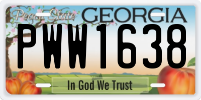 GA license plate PWW1638