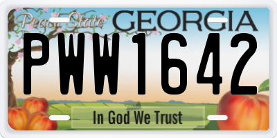 GA license plate PWW1642
