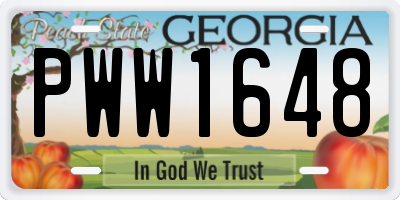 GA license plate PWW1648