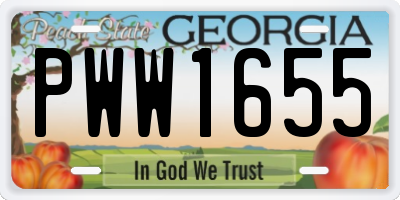 GA license plate PWW1655