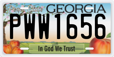GA license plate PWW1656