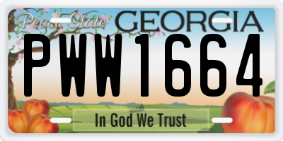 GA license plate PWW1664
