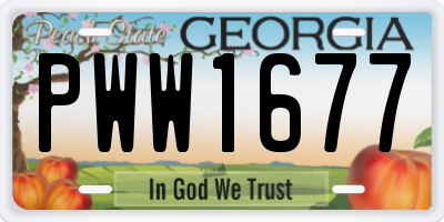 GA license plate PWW1677