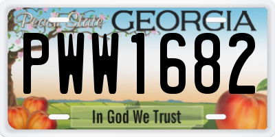 GA license plate PWW1682