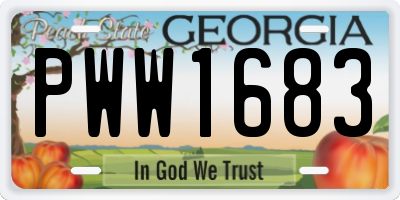 GA license plate PWW1683