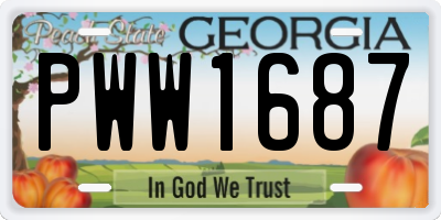 GA license plate PWW1687