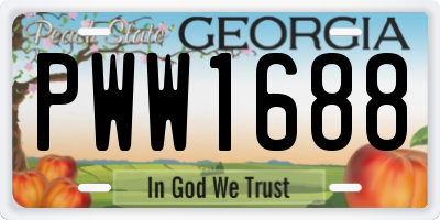GA license plate PWW1688