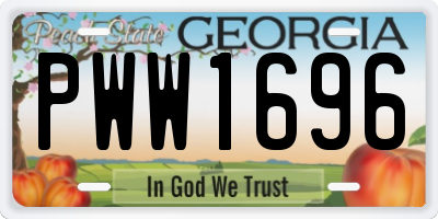 GA license plate PWW1696