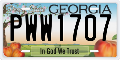 GA license plate PWW1707