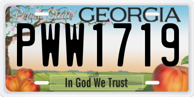 GA license plate PWW1719