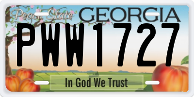 GA license plate PWW1727