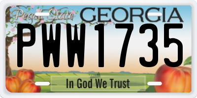 GA license plate PWW1735