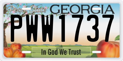 GA license plate PWW1737