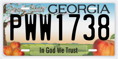 GA license plate PWW1738
