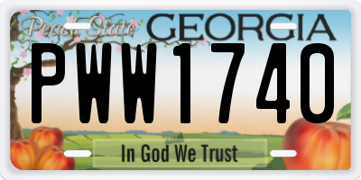 GA license plate PWW1740