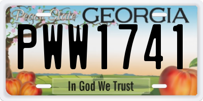 GA license plate PWW1741