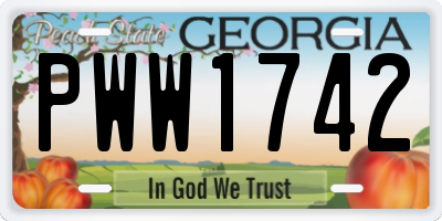 GA license plate PWW1742