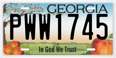 GA license plate PWW1745