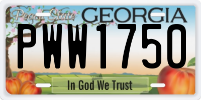 GA license plate PWW1750