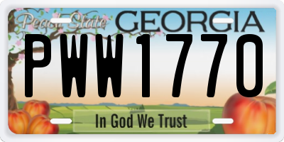 GA license plate PWW1770