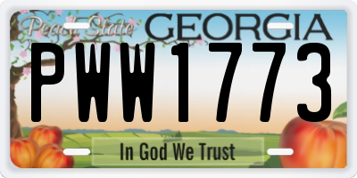 GA license plate PWW1773