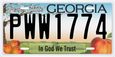 GA license plate PWW1774