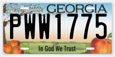 GA license plate PWW1775