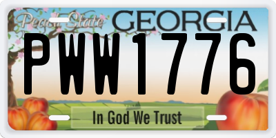 GA license plate PWW1776
