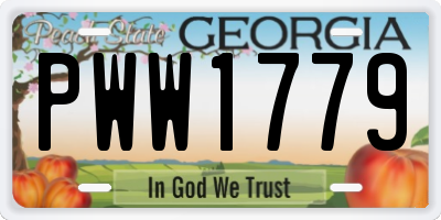 GA license plate PWW1779
