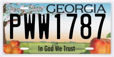 GA license plate PWW1787