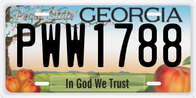 GA license plate PWW1788