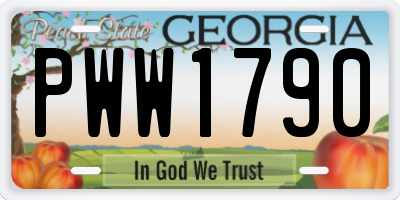 GA license plate PWW1790